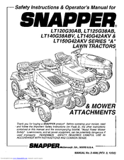 Snapper LT120G30AB Safety Instructions & Operator's Manual