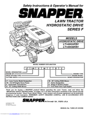 Snapper LT145H38FBV Safety Instructions & Operator's Manual
