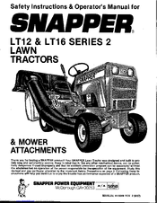 Snapper LT16 Series 2 Safety Instructions & Operator's Manual