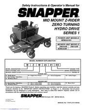 Snapper MZM2300KH, ZM5202M, ZM6102M Safety Instructions & Operator's Manual