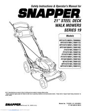 Snapper 7800217 Safety Instructions & Operator's Manual