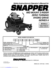 Snapper NZM21520KWV Safety Instructions & Operator's Manual