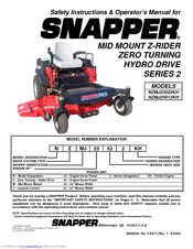 Snapper NZMJ25612KH Safety Instructions & Operator's Manual