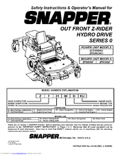 Snapper ZF2100DKU Safety Instructions And Operator's Manual