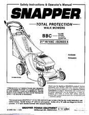 Snapper P21508B Safety Instructions & Operator's Manual