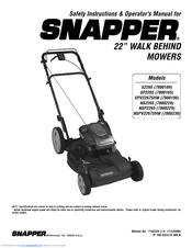 Snapper S2265 (7800189) Safety Instructions & Operator's Manual