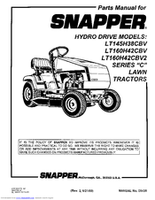 Snapper LT160H42CBV2 Parts Manual
