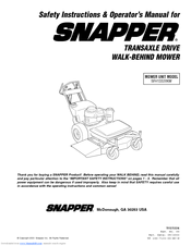 Snapper SFH13320KW Safety Instructions & Operator's Manual