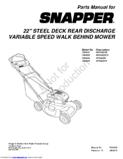 Snapper 7800447 NSPVH2265 Parts Manual