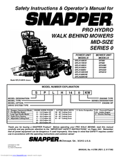 Snapper SPLH140KH Safety Instructions & Operator's Manual