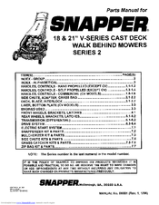 Snapper Series 2 Parts Manual