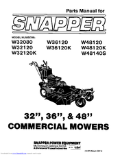 Snapper W36120K Parts Manual