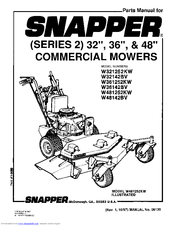 Snapper W36142BV Parts List