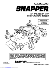 Snapper ZF7301M Parts Manual