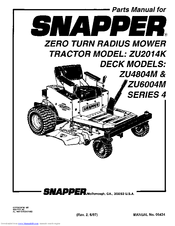 Snapper ZU2014K Parts Manual
