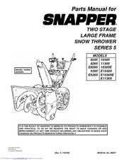 Snapper E10305 Parts Manual
