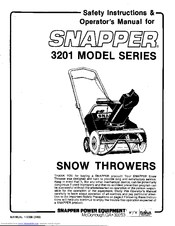 Snapper 3201 Series Safety Instructions & Operator's Manual