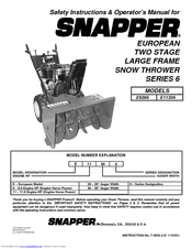 Snapper E11306 Safety Instructions & Operator's Manual