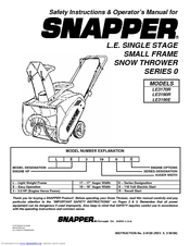 Snapper LE3170R, LE3190R, LE3190E Safety Instructions & Operator's Manual