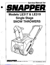 Snapper LE319 Service Manual