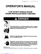Snapper SE52036 Operator's Manual