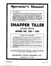 Snapper 300-500 Operator's Manual