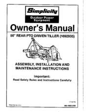 Simplicity 1692935 Owner's Manual