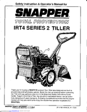 Snapper IRT4 Series 2 Safety Instructions And Operator's Manual
