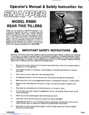 Snapper R5000 Operator's Manual & Safety Instruction
