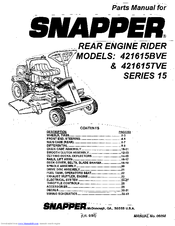 Snapper 421615BVE Parts Manual