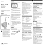 Sony BC V615 Operating Instructions Manual