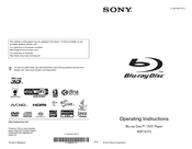 Sony BDP-S770 - Blu-ray Disc™ Player Operating Instructions Manual
