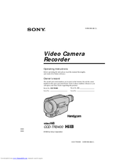 Sony Handycam CCD-TR3400 Operating Instructions Manual
