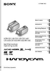 Sony CX155E Operating Manual