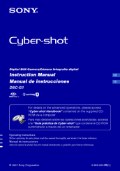 Sony DSC-G1 - Cyber-shot Digital Camera Instruction Manual