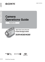 Sony DCR-HC65 - Digital Handycam Camcorder Operation Manual