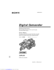 Sony DSR 200 Operating Instructions Manual