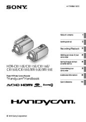 Sony Handycam HDR-CX115E Handbook