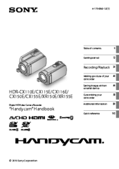 Sony Handycam HDR-CX150E Handbook