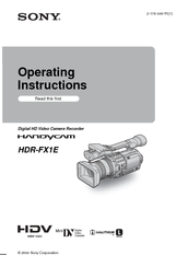 Sony Handycam HDR-FX1E Operating Instructions Manual