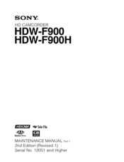 Sony HDW-F900H Maintenance Manual
