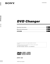 Sony DVX-100 - 10 Disc Dvd Changer Operating Instructions Manual