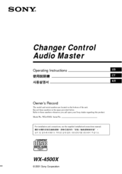 Sony WX-4500X Installation/Connections Operating Instructions Manual