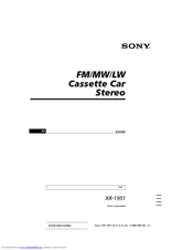 Sony XR-1951 Operating Instructions Manual