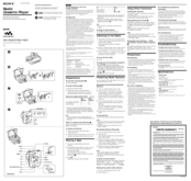 Sony Sports Walkman WM-FS422ST Operating Instructions