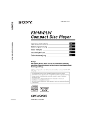 Sony 2-581-922-11 Operating Instructions Manual