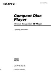 Sony CDP-C5CS  (CDPC5CS) Operating Instructions Manual