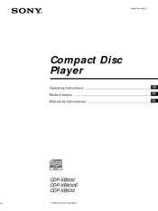 Sony CDP-XB630 Operating Instructions Manual