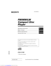 Sony CDX-3100 Operating Instructions Manual