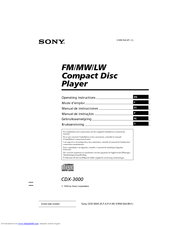 Sony CDX-3000 Operating Instructions Manual